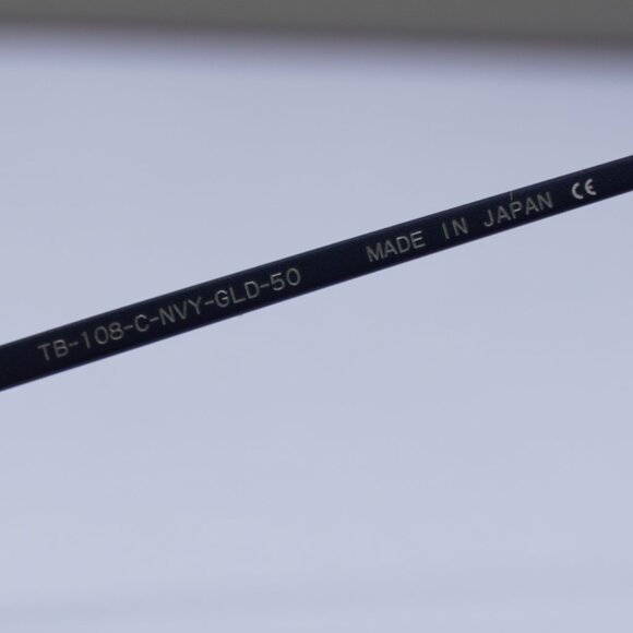 Final Price! Thom Browne TB108 CNVYGLD50 Black/Gold Eyeglasses 50mm - Picture 8 of 9